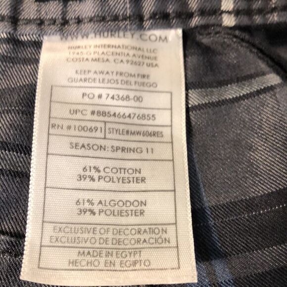 Hurley 4 pocket Shorts 🩳 in Blue and Gray Plaid. - Picture 7 of 17